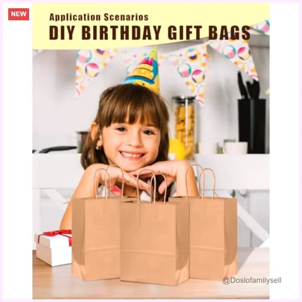 26-Pack Small Kraft Paper Gift Bags with Handles 8.3x6x3.15 Inches - Picture 6 of 6